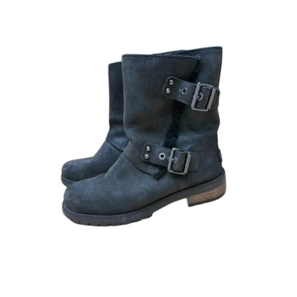 "UGG" Women's Calf Snow Boot SZ NO SIZE (7-7.5) MEASURE OF INSOLE Side Zip - Picture 6 of 14